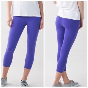 LULULEMON Wunder Under Crop 21” Luon (Roll Down) Purple